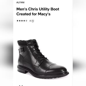 Alfani Men's Utility Boot black vegan leather size 11M  New